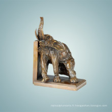 Animal Bronze Sculpture Elephant Left Bookrack Carving Deco Statue en laiton Tpal-142A
